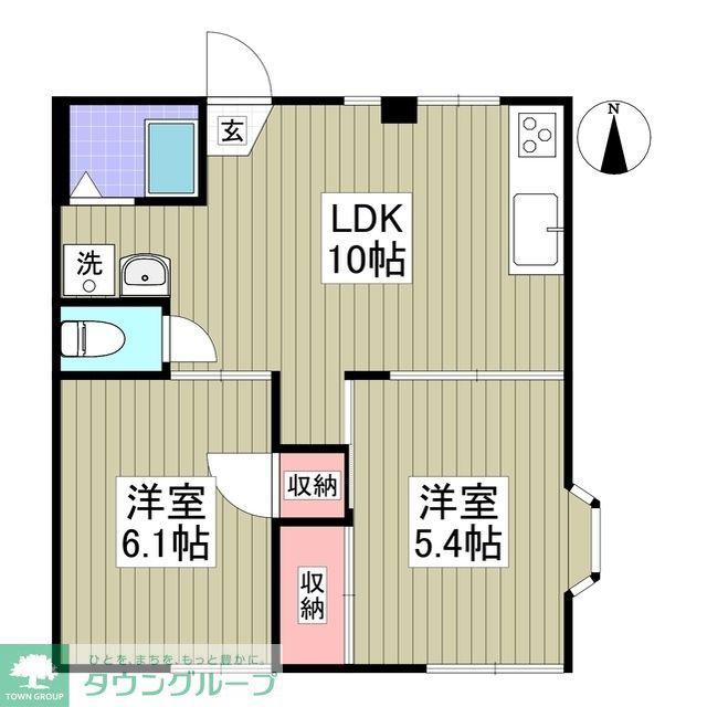 リブレス相模原(2DK/2階)の間取り写真