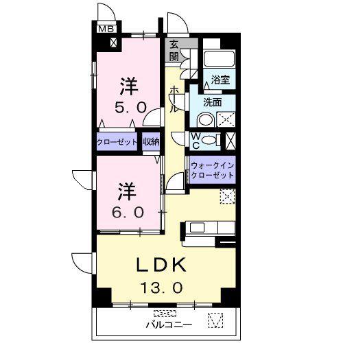 赤坂レジデンス(2LDK/3階)の間取り写真