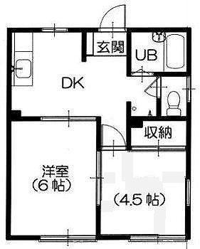 ハイム澤(2DK/2階)の間取り写真