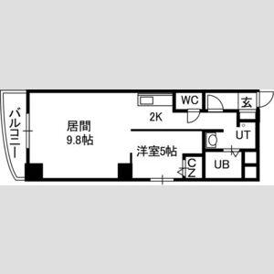 プルミエール札幌(1LDK/8階)の間取り写真