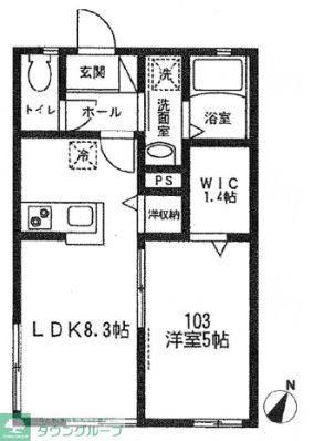 EHARA GARDEN 江原ガーデン(1LDK/1階)の間取り写真