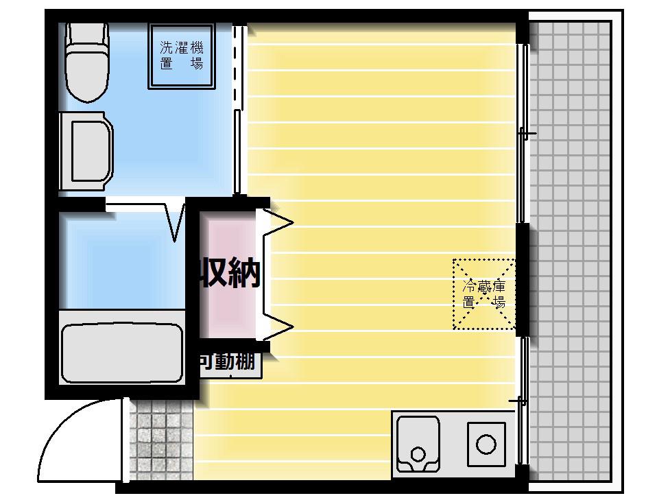リカーナ粟生新家(ワンルーム/3階)の間取り写真