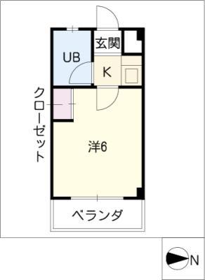 アーバンみと(1K/4階)の間取り写真
