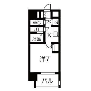 エスリード千種パークフロント(1K/8階)の間取り写真