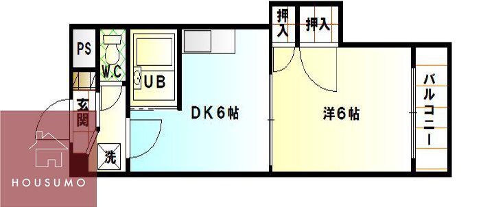 サンサーラ翁(1DK/4階)の間取り写真