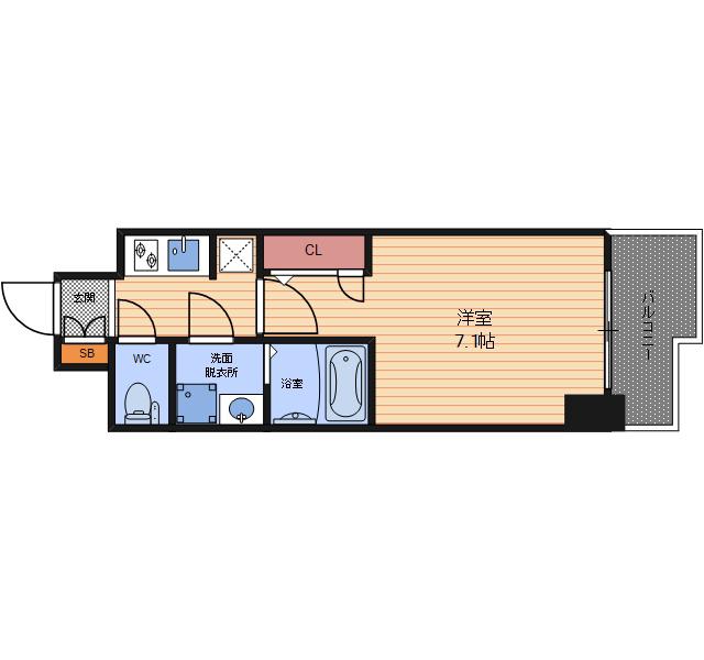 S-RESIDENCE大阪九条ノース(1K/10階)の間取り写真