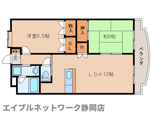 グランシャリオF(2LDK/2階)の間取り写真