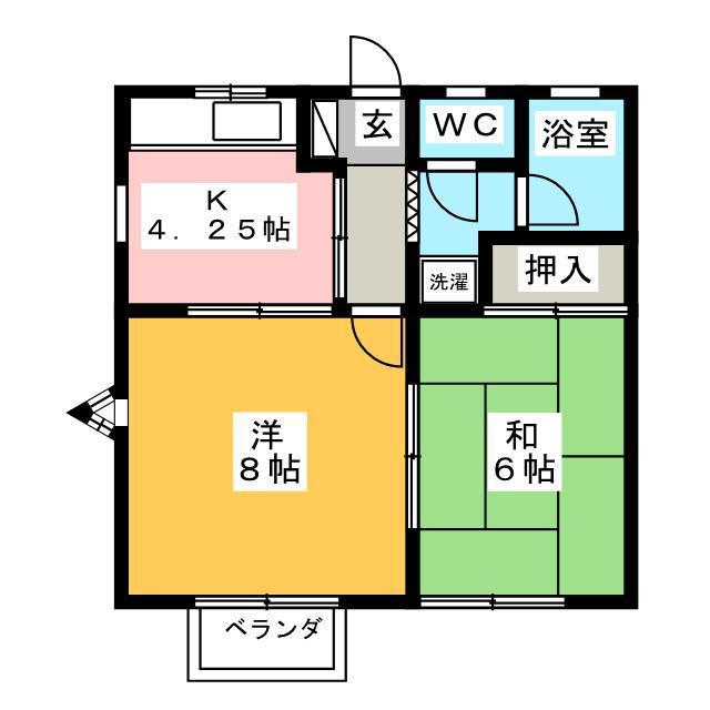 LQプレイス(2K/2階)の間取り写真