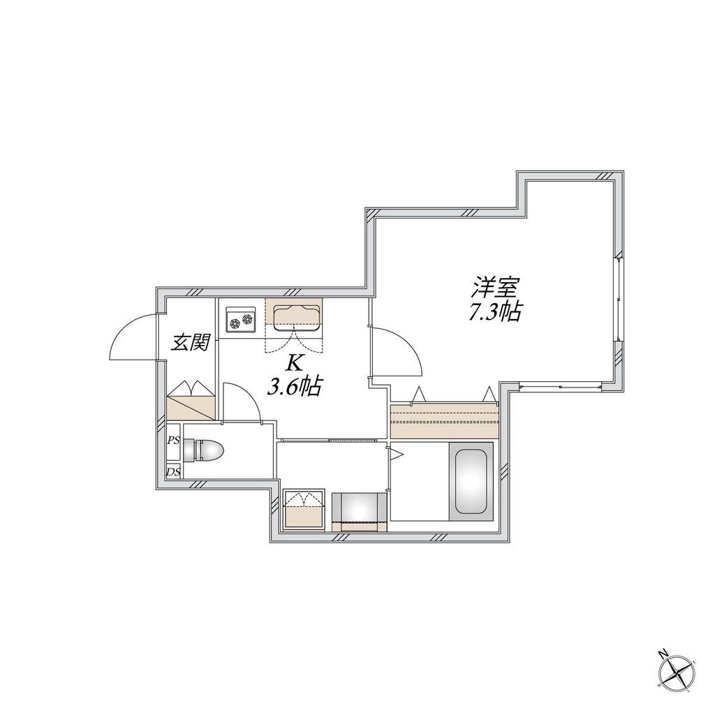 MAISON SARKLAND(1K/1階)の間取り写真