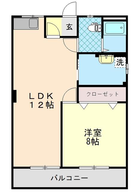 アサヒパレス(1LDK/5階)の間取り写真