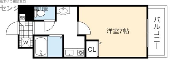 レクシア京橋TRES(1K/3階)の間取り写真