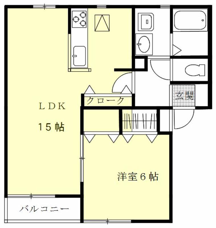 ニューフロンティアIII(1LDK/2階)の間取り写真