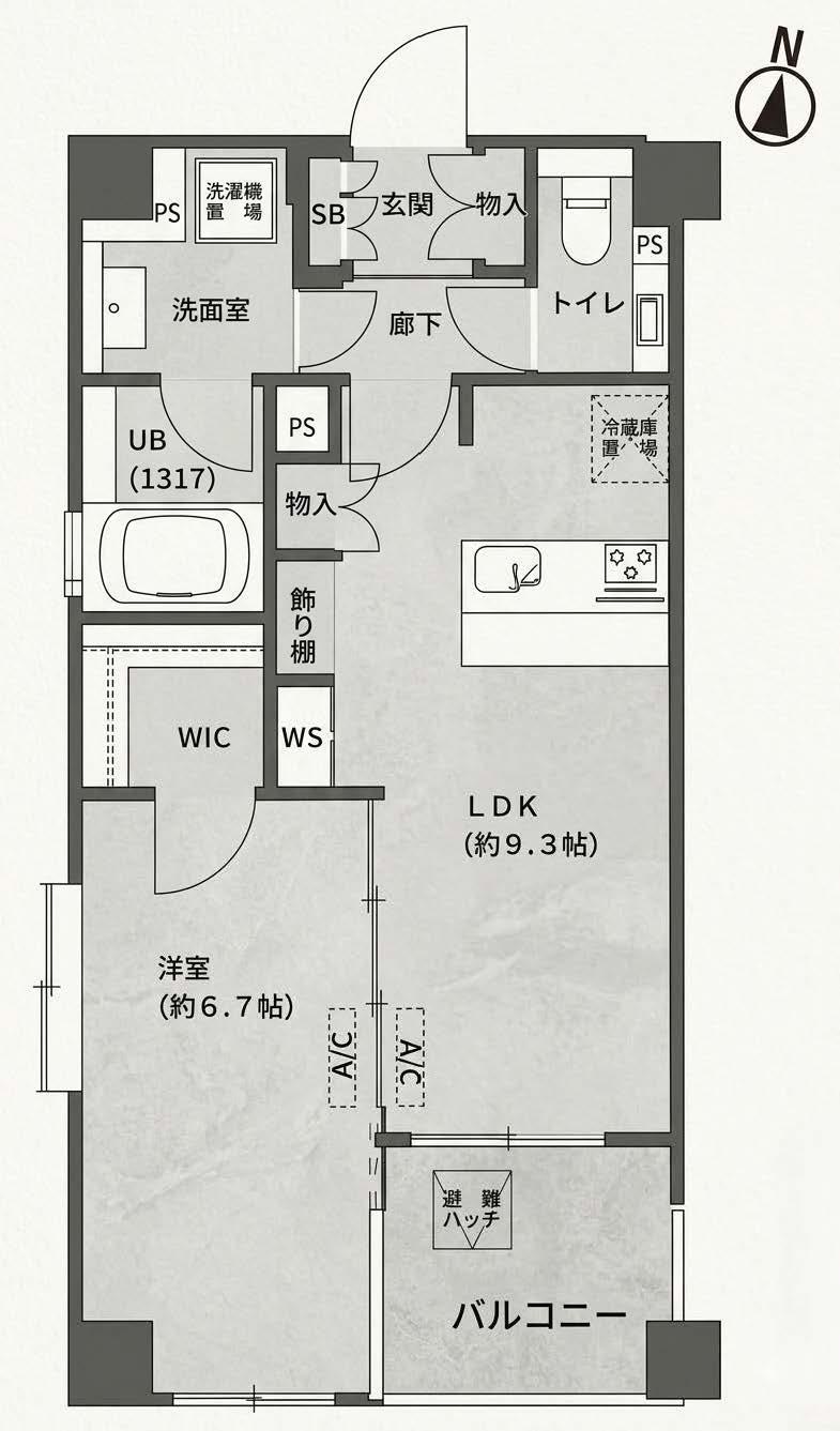 デュオスカーラ西麻布タワーイースト(1LDK/8階)の間取り写真