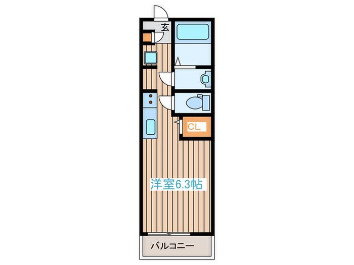 G-CREST土樋(ワンルーム/1階)の間取り写真