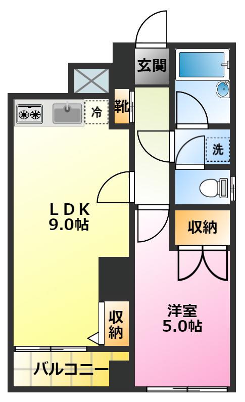 ロイヤルハイツ(1LDK/2階)の間取り写真