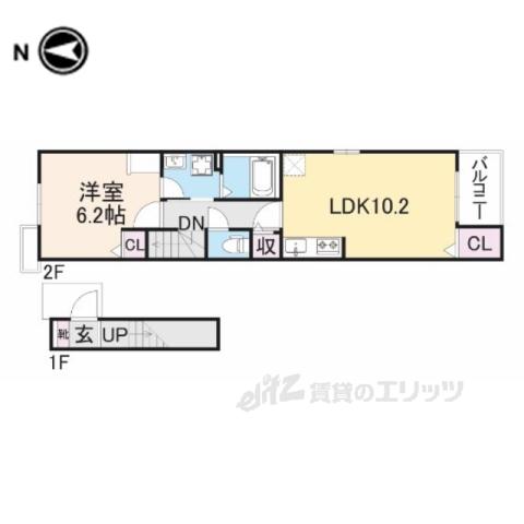 エンジェルⅡ(1LDK/2階)の間取り写真