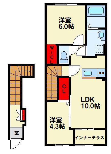 MAISON STELLA MON(2LDK/2階)の間取り写真