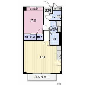 サンパーティークブラン(1LDK/1階)の間取り写真