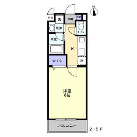 ミモザヒルズ岡山医大南(1K/4階)の間取り写真