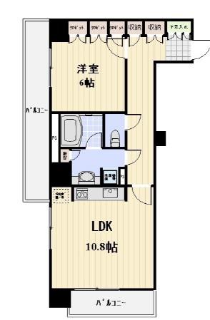 JOYCE COURT(1LDK/13階)の間取り写真