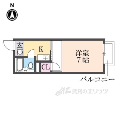 ユニメント大嶋(1K/2階)の間取り写真