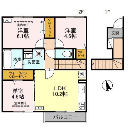 エルミタージュ(3LDK/2階)の間取り写真