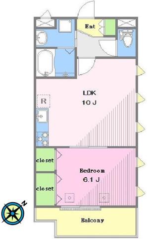 セレーナ経堂(1LDK/1階)の間取り写真