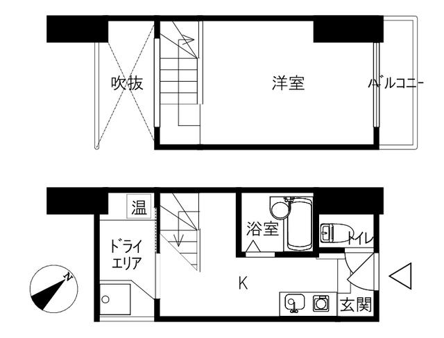 北陸新幹線 金沢駅 バス乗車時間：21分 最寄りバス停で下車 徒歩2分 4階建 築31年(1K/1階)の間取り写真