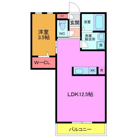 M-FLATS(1LDK/1階)の間取り写真