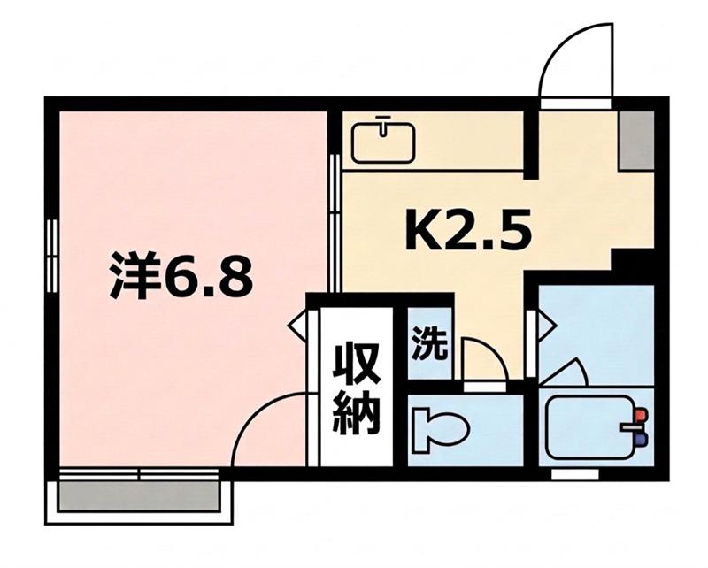 エルム篠原(1K/2階)の間取り写真