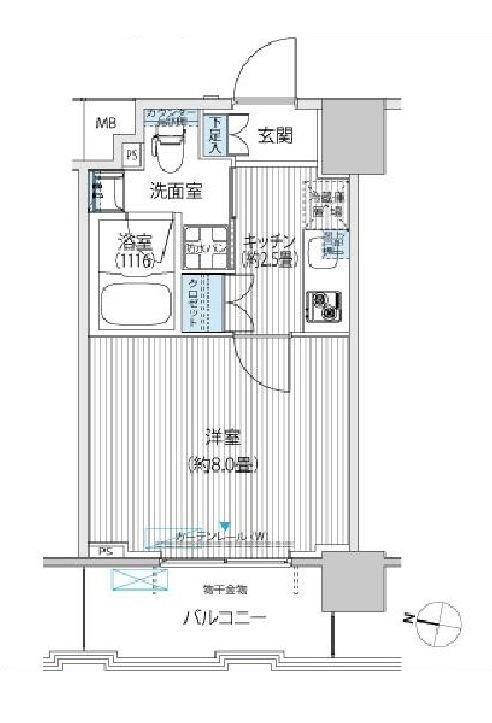 コスモグランス南品川(1K/5階)の間取り写真