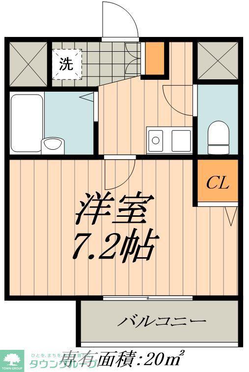 クレアール千賀(1K/4階)の間取り写真