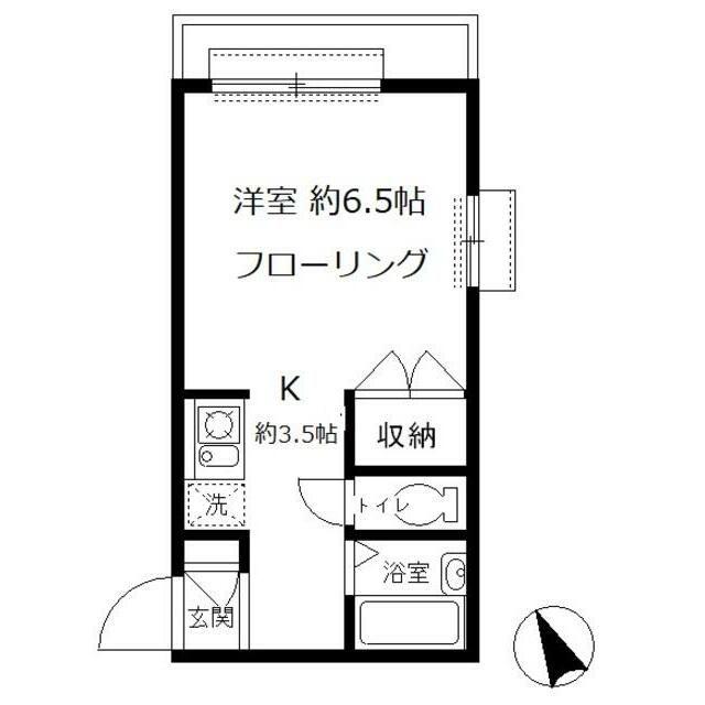 ハイムミユキ(1K/2階)の間取り写真