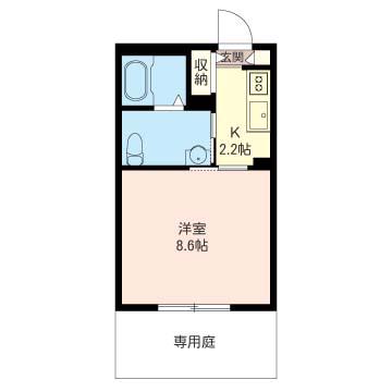 モントレイ(1K/1階)の間取り写真