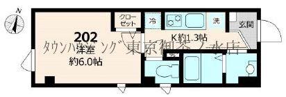  TRM本郷真砂(1K/2階)の間取り写真