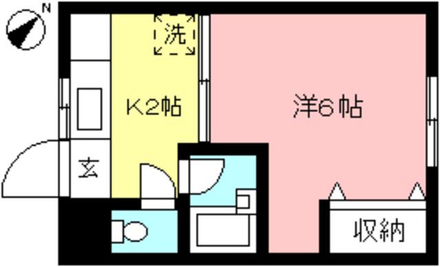 フリスホーム(1K/1階)の間取り写真