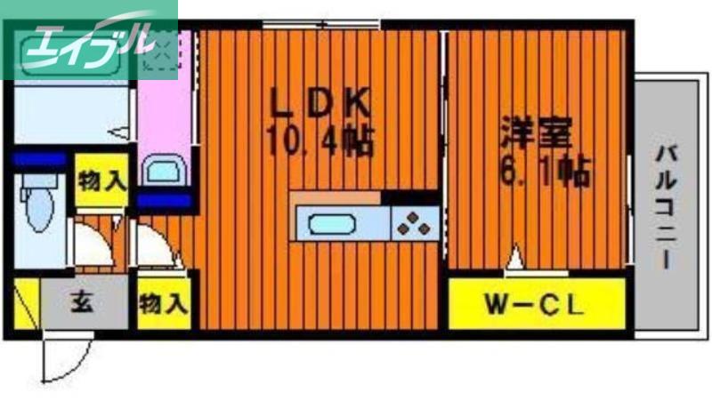  フィロスII(1LDK/1階)の間取り写真