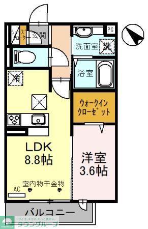 フェリーチェ(1LDK/2階)の間取り写真