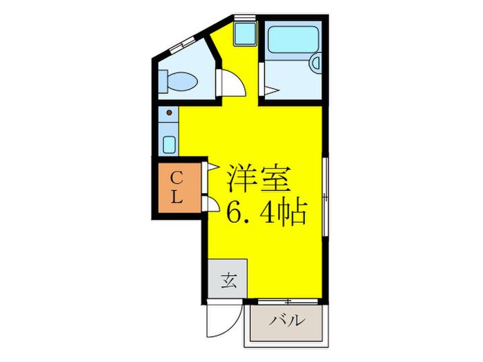 山手ミニハイツ(ワンルーム/1階)の間取り写真