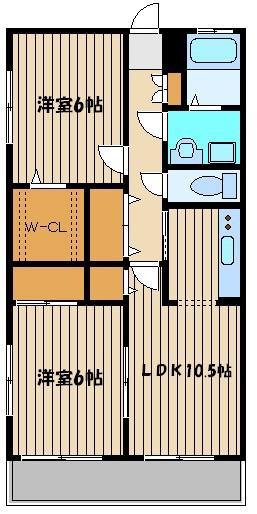 メゾンパークK(2LDK/3階)の間取り写真