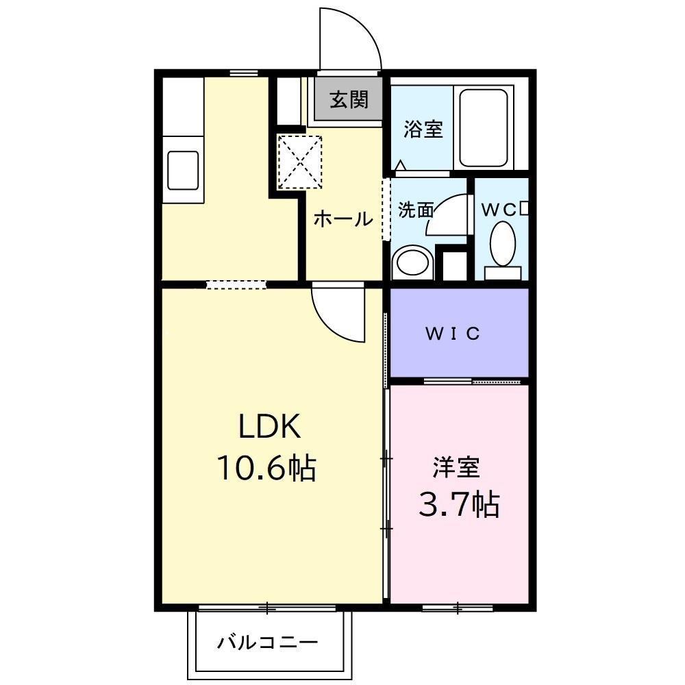 ミラージュK(1LDK/1階)の間取り写真