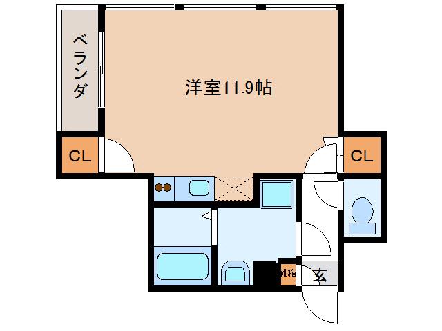 グローリア広明(ワンルーム/3階)の間取り写真