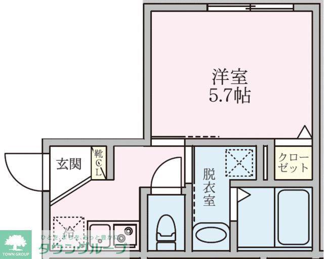 フルーヴテラス(1K/3階)の間取り写真