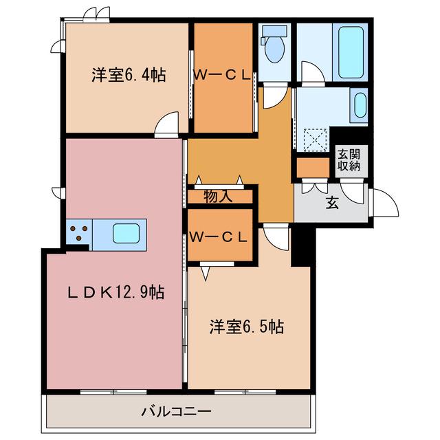 フラッツ・神田町(2LDK/1階)の間取り写真