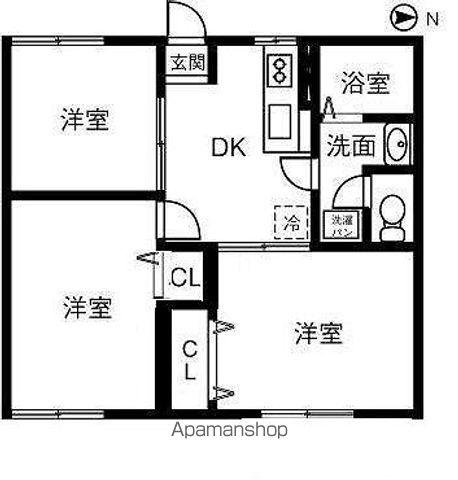 フォーブルA(3DK/1階)の間取り写真