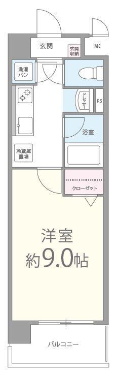 AHBONII(1K/5階)の間取り写真