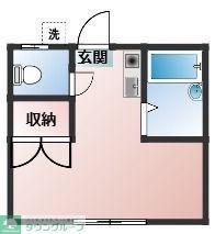 コーポサカキ(ワンルーム/1階)の間取り写真