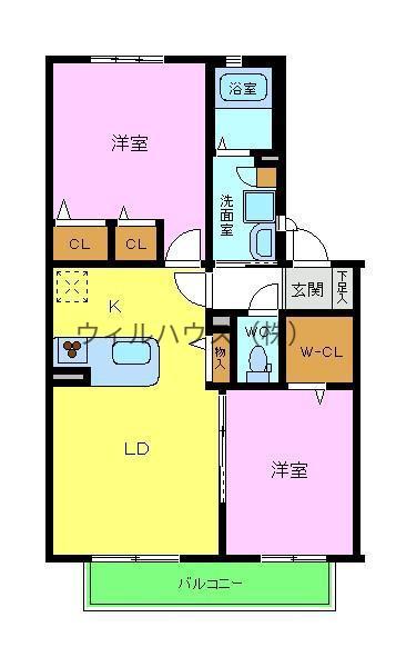 アークグレイス(2LDK/2階)の間取り写真
