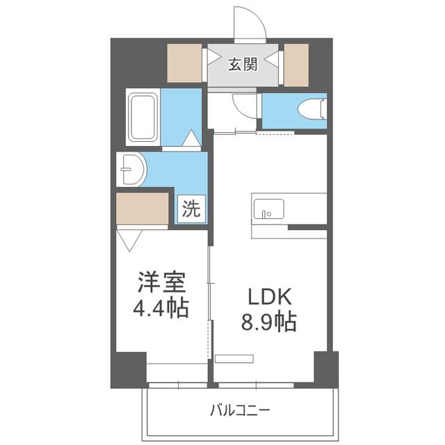 セラヴィ箱崎(1LDK/6階)の間取り写真