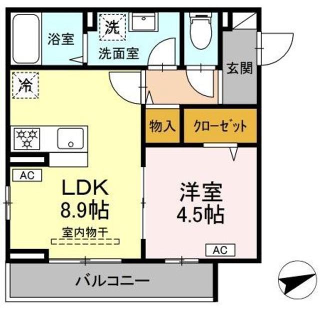 セレスティア柴又VI(1LDK/3階)の間取り写真